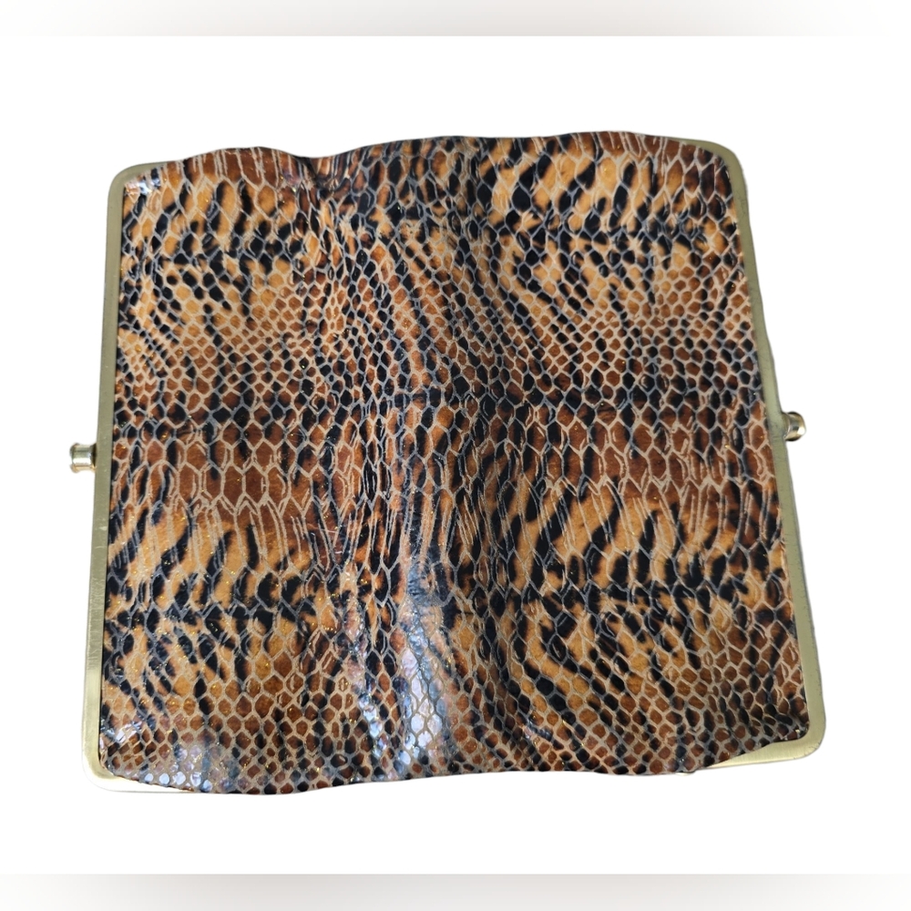 Hobo Lauren Clutch-Wallet leather tiger print EUC - Picture 5 of 10